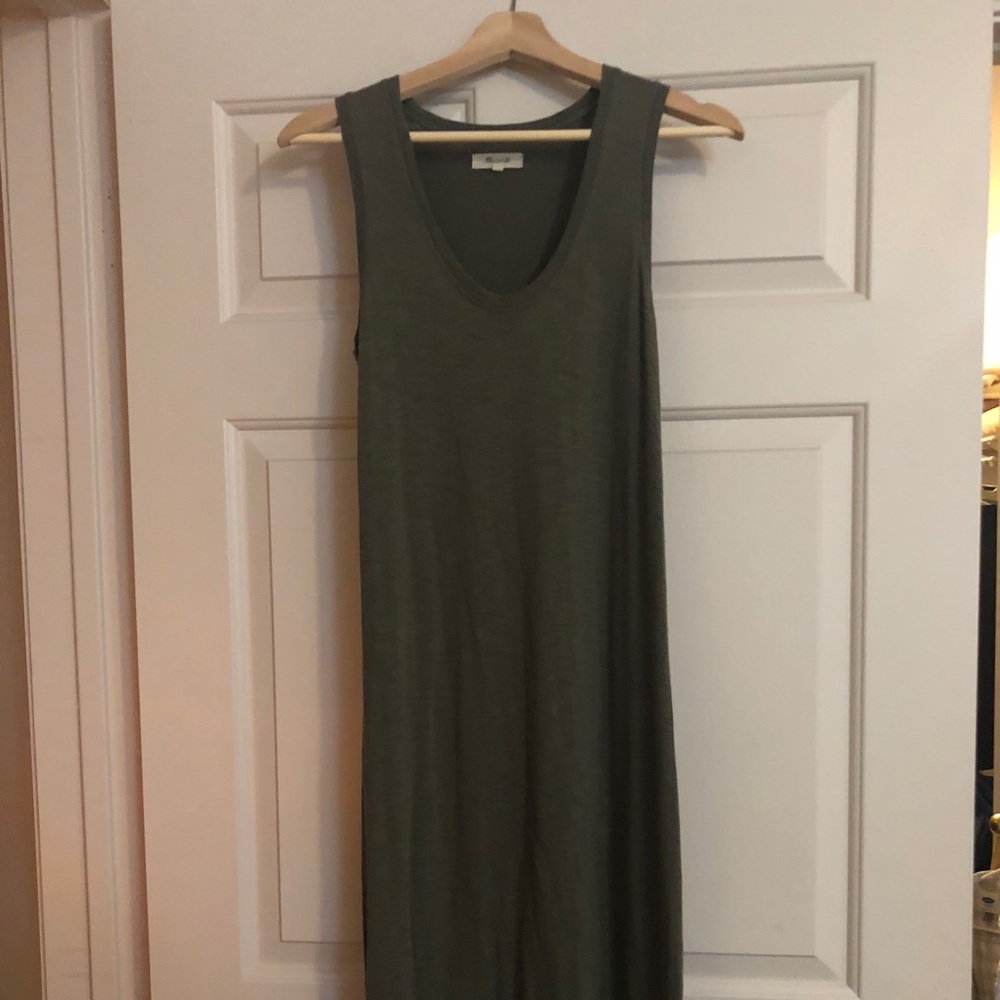 Madewell sleeveless olive/army green t-shirt dress sz XS